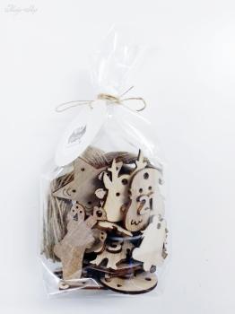 24 Adventskalender Holzfiguren mit Zahl